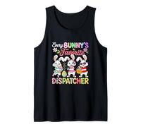 Bunny's Favorite Dispatcher Easter Bunnies Hunting Eggs Tank Top