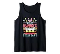 Bunny's Favorite School Secretary Easter Team Hunting Eggs Tank Top