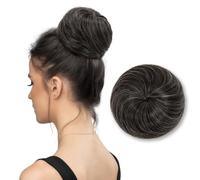 Buns Extension Drawstring Updo Donut Chignon Straight Synthetic Round Fake Ballet Bun for Women Girls Lady Dark Brown/Golden Blonde