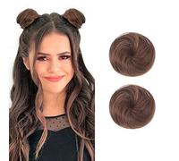 Buns Mini Chignon Piece Updo Bun Extensions Fake Donut Bun Ponytail Extension for Women Girls,2 Packs
