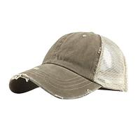 Buns Plain Cap Ponytail Visor Trucker Unisex Hat Messy Caps Trucker Hats (Khaki, One Size)