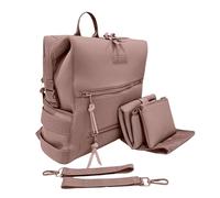 Bunso Baby Neoprene Diaper Bag Backpack (Mauve),Travel Baby Bag Backpack with Padded Adjustable Straps,Large Capacity Changing Diaper Backpack, M, Neoprene Bag