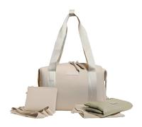 BUNSO Baby Small Diaper Bag Tote - 12 x 7 x 8 Inches Premium Neoprene Baby Diaper Bag with Portable Changing Pad & Pouch - Lightweight and Water-Resistant Diaper Bags, Cream, M, Tote
