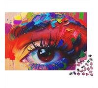 Bunte Auge-Kunst Puzzles 1000 Teile, Schöne Ansicht, Lebendiges Auge-Malerei, Wanddekoration, Entspannungs-Puzzle für Männer und Frauen, Herausforderndes Puzzle für Erwachsene 52x38cm/1000pcs