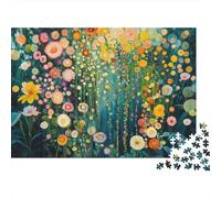 Bunte Blumengarten Puzzles 1000 Teile, Bunte Gänseblümchen-Feld, Home Decoration, Bildungsspiel für Männer und Frauen, Herausforderndes Puzzle für Erwachsene 70x50cm/1000pcs