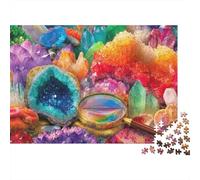 Bunte Edelsteine Sammlung 1000 Teile Puzzle für Erwachsene und Kinder, Bunte Kristall Edelsteine Wanddecor, Bildungsspiel für Männer und Frauen, Herausforderndes Puzzle 70x5