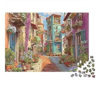 Bunte Europäische Straße Puzzles 1000 Teile, Bunter Vintage-Stadtansicht, Wanddekoration, Bildungsspiel, Geschenk-Puzzle für Erwachsene 70x50cm/1000pcs