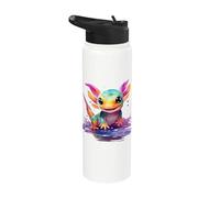 Bunter Axolotl Merch mit Farbspritzern - Süßes Tier-Merch Stainless Steel Insulated Water Bottle