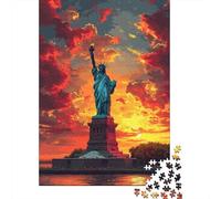 Buntes Puzzle mit 1000 Teilen zur Freiheitsstatue, für Erwachsene und Jugendliche ab 12 Jahren, Weihnachtsgeschenke, 1000 Teile (38 x 26 cm)