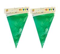 Bunting Banner 9meter String Bunting Nylon Green Polypropylene Banners 20pcs Per Pack Triangle Flags for Birthday Wedding Garden Outdoor Festivals Party Decoration 3 Pack