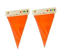 Bunting Banner 9meter String Bunting Nylon Orange Polypropylene Banners 20pcs Per Pack Triangle Flags for Birthday Wedding Garden Outdoor Festivals Party Decoration 3 Pack