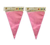Bunting Banner 9meter String Bunting Nylon Pink Polypropylene Banners 20pcs Per Pack Triangle Flags for Birthday Wedding Garden Outdoor Festivals Party Decoration 3 Pack