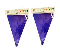 Bunting Banner 9meter String Bunting Nylon Purple Polypropylene Banners 20pcs Per Pack Triangle Flags for Birthday Wedding Garden Outdoor Festivals Party Decoration 3 Pack