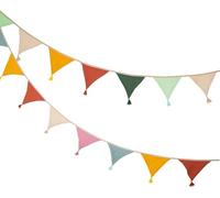 Bunting Banner Fabric Flag Banners Multicolor, 20 PCS Garden Bunting, Vintage Fabric Bunting, Nursery Bunting for Wedding Birthday Baby Shower Anniversary Nursery 2.6m (candy colours)