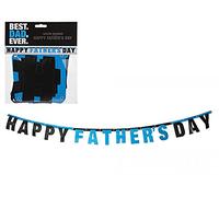 Bunting 'HAPPY FATHER'S DAY' 180 cm Banner Decoration Best Dad Ever Black Blue Party Long Value Card Banner
