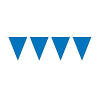 Bunting Mini Blue 3 metres long 12 mini Triangle flags measuring 15x11cms. Plastic