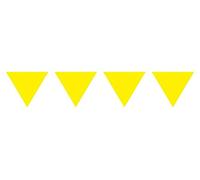 Bunting Yellow 10 metres long, with 15 Triangle Flags, Plastic