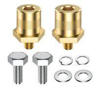 BUNTOR M8 Battery Pole Adapter 1 Pair, Brass Tone Post Adapter with Stainless Steel Screws & Washers, M8 Battery Terminal Connector Brass Positive or Negative Clamps Compatible with Car, Truck