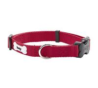Bunty Adjustable Dog Collar Medium - Ultra Strong & Soft Nylon Fabric, Quick-Release Buckle, Steel Lead Ring - Perfect for Small Dogs, Puppy 8 Weeks On - Red Dog Collar