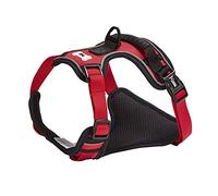 Bunty Adjustable Dog Harness, Adventure - Anti Pull Dog Harness with Reflective Piping and Rubber Handle, Heavy Duty Harness, Machine Washable Polyester Fabric (Red, XL)
