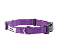 Bunty Adjustable Small Dog Collar - Ultra Strong & Soft Nylon Fabric, Quick-Release Buckle, Steel Lead Ring - Perfect for Small Dogs, Puppy 8 Weeks On - Purple Dog Collar