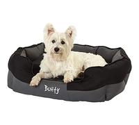 Bunty Anchor Sofa Dog Bed, Large - Plush Cushioning & High Sides - Water Resistant, Anti Anxiety, Indoor & Outdoor Suitable, Washable Pet Bed - Large, Black