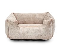 Bunty Arctic Dog Bed - Soft & Fluffy Faux Fur, Dense Stuffing, Cushioned Walls, Non-Skid Bottom - Cream, Medium, 74 X 66 X 25Cm