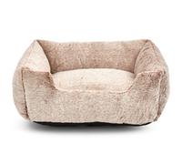 Bunty Arctic Dog Bed - Soft & Fluffy Faux Fur, Dense Stuffing, Cushioned Walls, Non-Skid Bottom - Cream, Medium, 69 X 55 X 22Cm
