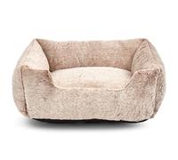 Bunty Arctic Medium Dog Bed - Super Soft, Faux Fur, Machine Washable Dog Bed for Medium Dogs - Thick Walls, Non-Slip Bottom - Cream, 69x55x20cm, Made in UK