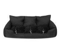 Bunty Bark 'n' Ride - Large Dog Car Seat, Comfortable Sofa Bed Design - Washable Booster Dog & Puppy Seat for Safe Travelling with Harness Clips - 45x15x14, Black