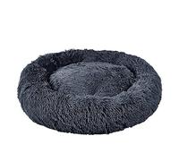 Bunty Cat & Dog Donut Bed, Medium - Plush, Fluffy Fur, Machine Washable - Anxiety Relief, Calming, Non-slip Design - Perfect for Dog, Puppy & Cat - Medium, Grey