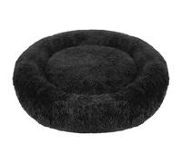 Bunty Cat & Dog Donut Bed - Small, Medium to XL Washable Pet Bed - Plush and Fluffy Fur Dog Beds, Anti Anxiety Calming Design - Non-Slip Cuddler, Puppy, Cat - Large, Black