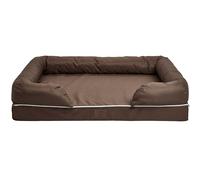 Bunty Cosy Couch Dog Bed, Large - Dog Mattress Bed, Soft Bolster Walls, Thick Foam Padding - Non-Slip Base, Washable, Removable Cover - Made in the UK - Large, Brown