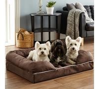 Bunty Cosy Couch Dog Bed - Super Thick And Firm Padded Base, Water Resistant Removable Cover, Machine Washable - Brown