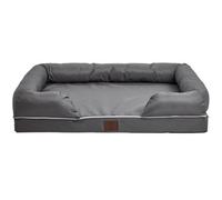 Bunty Cosy Couch Dog Bed - Super Thick And Firm Padded Base, Water Resistant Removable Cover, Machine Washable - Grey