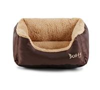 Bunty Deluxe Dog Bed - Fluffy Fleece Lining, Comfortable And Soft, Non-Slip Bottom, Washable - Small Brown