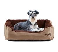Bunty Deluxe Dog Bed - Small, Medium to XXL Calming Washable Dog Bed - Non-Slip Base, Raised Walls, Fleece Lined Interior, Plush Cushioning, Insulates & Retains Heat - Large, Cream