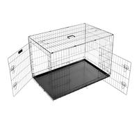 Bunty Dog Cage Crate - Small Puppy to Large Dog Crate, Ideal for Training & Travel - Fold Down, Two Door Design - Anti-Chew Removable Tray - Extra Large, 42”