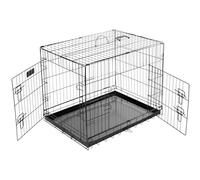 Bunty Dog Cage Crate - Small Puppy to Large Dog Crate, Ideal for Training & Travel - Fold Down, Two Door Design - Anti-Chew Removable Tray - Medium, 30”