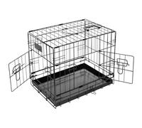 Bunty Dog Cage Crate - Small Puppy to Large Dog Crate, Ideal for Training & Travel - Fold Down, Two Door Design - Anti-Chew Removable Tray - Extra Small, 19”