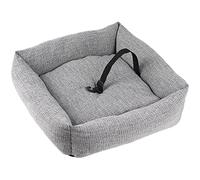Bunty Dog Car Seat for Small to Medium Dogs - Car Bed with Safety Harness Clip - Protective Cover, Non-slip Dog Bed Booster Seat 49x49x17cm, Grey