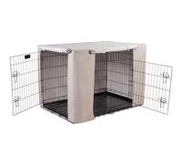 Bunty Dog Crate Cover - Premium Build Crate Training Aid - Durable, Windproof, Anxiety Relief Dog Kennel/Cage Cover, 2*Roll Up Sides, Made in UK - Extra Large (42 Inch), Oatmeal