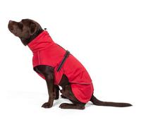 Bunty Downpaw Dog Coat - Adjustable Fleece Lined Jacket With Reflective Piping - Harness Hole - For All Breeds - Xx-Large, Red