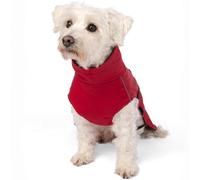 Bunty Downpaw Dog Coat - Adjustable Fleece Lined Jacket With Reflective Piping - Harness Hole - For All Breeds - X-Small, Red