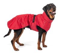 Bunty Downpaw Dog Coat - Adjustable Fleece Lined Jacket With Reflective Piping - Harness Hole - For All Breeds - Jumbo, Red