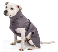 Bunty Downpaw Dog Coat - Adjustable Fleece Lined Jacket With Reflective Piping - Harness Hole - For All Breeds - Large, Grey