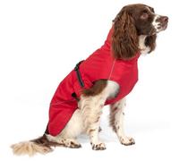 Bunty Downpaw Dog Coat - Adjustable Fleece Lined Jacket With Reflective Piping - Harness Hole - For All Breeds - Large, Red