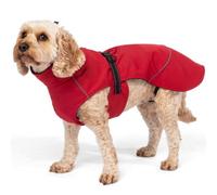 Bunty Downpaw Dog Coat - Adjustable Fleece Lined Jacket With Reflective Piping - Harness Hole - For All Breeds - Medium, Red