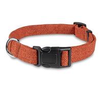 Bunty Handmade Dog Collar, Large - Luxury Soft Fabric Collars with Secure Metal D-Ring, Quick Release Buckle, Adjustable Size Buckles - Made in UK - Large (51/43cm), Orange