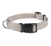 Bunty Handmade Dog Collar, Large - Luxury Soft Fabric Collars with Secure Metal D-Ring, Quick Release Buckle, Adjustable Size Buckles - Made in UK - Large (51/43cm), Cream